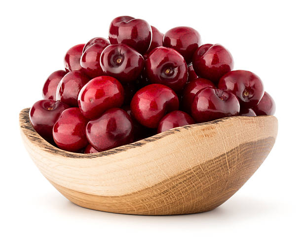 istock cherry berries in wooden bowl 622282050
