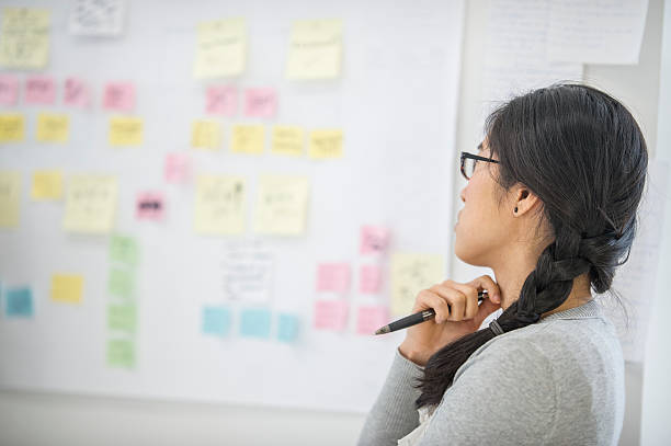 istock Businesswoman Looking at a Design Board 622285528