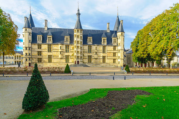 Chambord, France - August 17, 2015: Night view of Chambord Castle. Built as a hunting lodge for King Francois I, between 1519 and 1539, this castle is the largest and most frequented of the Loire Valley.