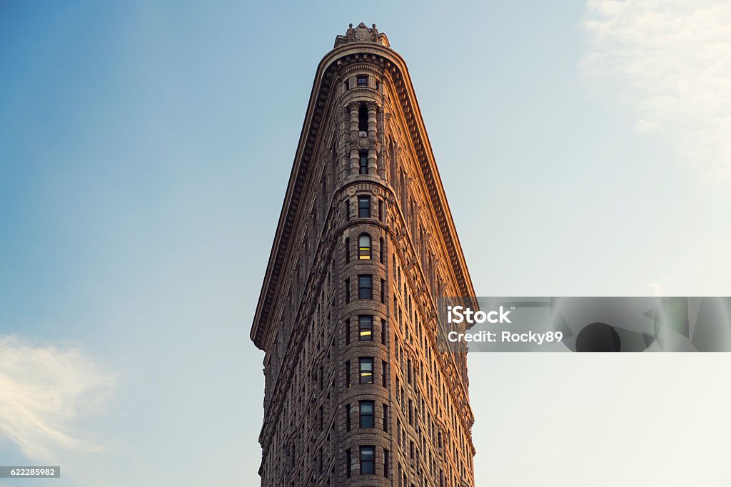 Das Flatiron Building in New York City bei Sonnenuntergang - Lizenzfrei Flatiron Building Stock-Foto