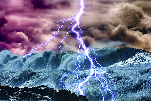 istock Yacht at the ocean, comes nearer a thunderstorm with rain 622287948