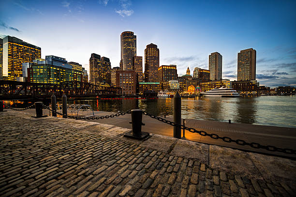 보스턴 고층건물이 - boston urban scene skyline sunset 뉴스 사진 이미지