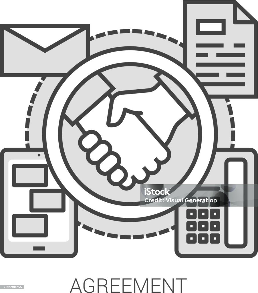Agreement Graphics Agreement Line Infographic Stock Illustration - Download Image Now ...