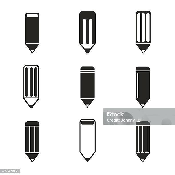Pencil Design Icon Set Eps 10 Vector Illustration Stock Illustration - Download Image Now
