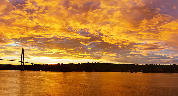 istock panorama of sunrise at Fraser River 622290002