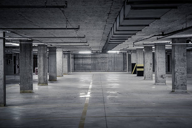 istock Dark underground car parking garage 622290328