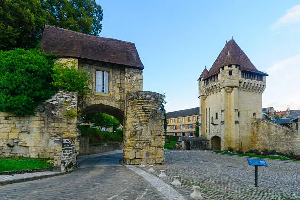 The Porte du Croux gate and tower, in Nevers, Burgundy, France