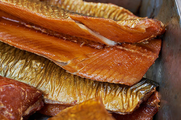 istock Set of smoked fish in a tin pan 622290506