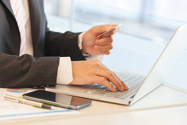 istock Businessman doing online banking. 622292190