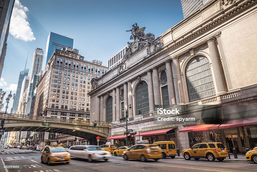 Grand Central Terminal with traffic, New York City Grand Central Terminal with traffic, New York City, USA New York City Stock Photo