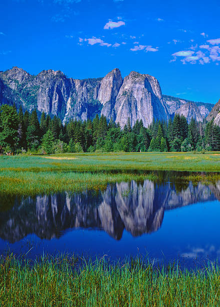 istock Cathedral Peak reflection in Yosemite National Park, CA 622294784