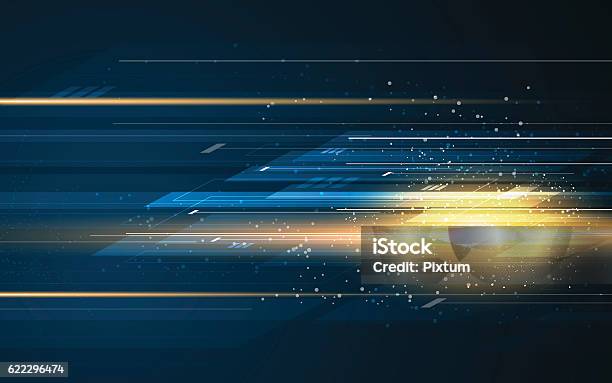 Abstract Rectangle Pattern Tech Speed Movement Pattern Design Background Concept Stock Illustration - Download Image Now