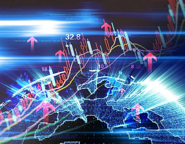 Photo of Success Arrow with Tech Earth, stock market data