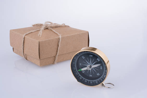 istock Compass by the side of a gift box 622296952