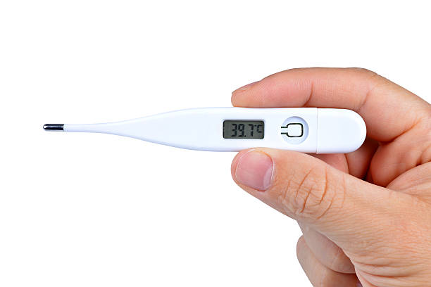 istock Human hand holding electric digital thermometer 622297358