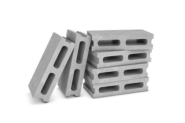 istock Rendering of six cinder blocks isolated on the white background 622297400
