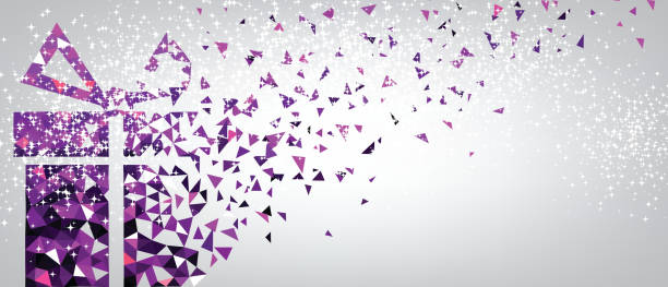 Festive Background With Purple Gift Stock Illustration - Download Image Now  - Backgrounds, Birthday, Purple - iStock
