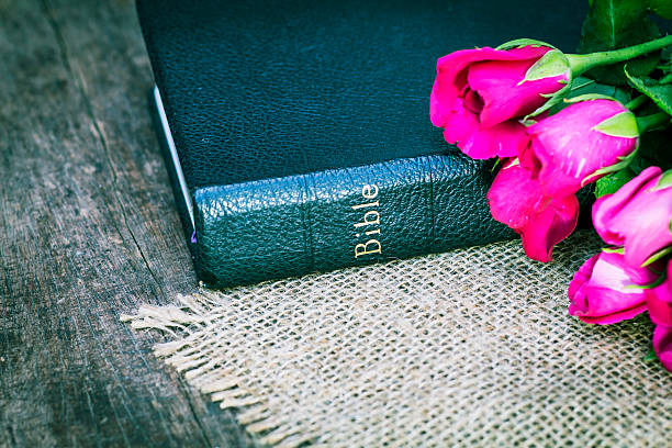 istock the holy bible with pink roses 622299812