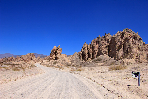 National route 40 crosses the quebrada de las Flechas, broken arrows, Salta Province, Cafayate, Argentina