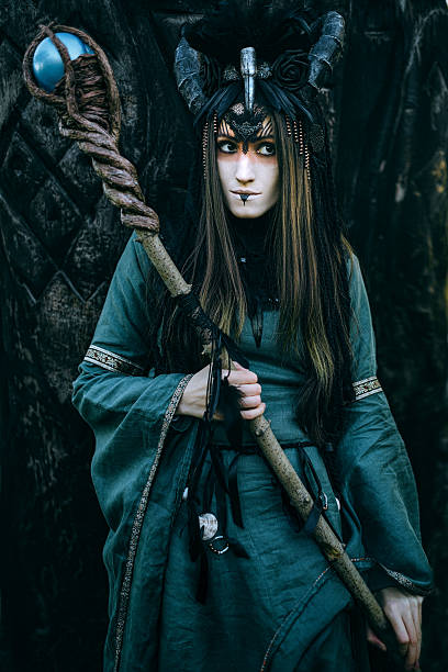 istock Woman-shaman with horns 622302788