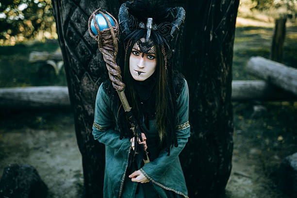 istock Woman-shaman with horns 622302852
