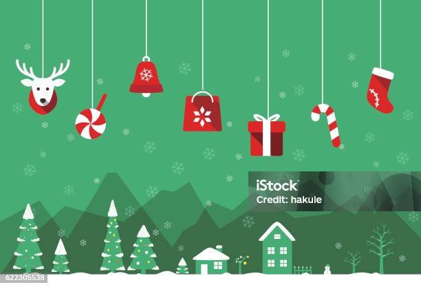Christmas Poster Greeting Card Design Stock Illustration - Download Image Now - Christmas, Sock, Non-Urban Scene