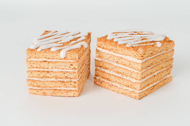 istock Slice of layered honey cake isolated 622307902