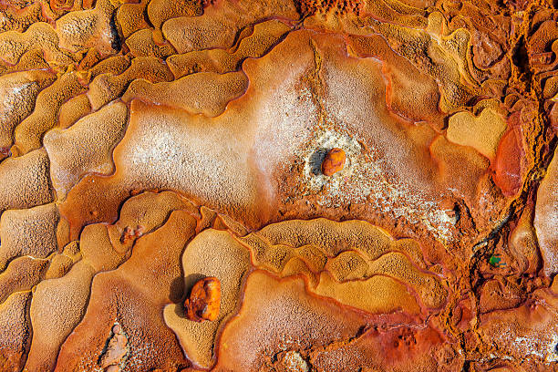 This is a photograph of natural mineral formations at a geothermal site..Morocco South Africa,Nikon D3x
