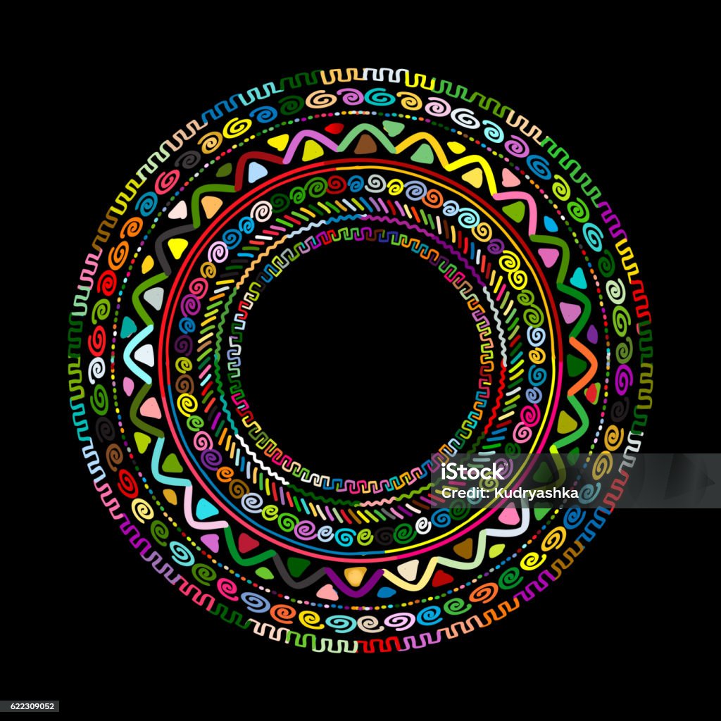 Round ornament design, ethnic mandala Round ornament design, ethnic mandala. Vector illustration Mexican Ethnicity stock vector