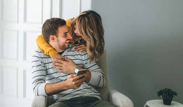 istock Beautiful young couple relaxing in free time 622312068
