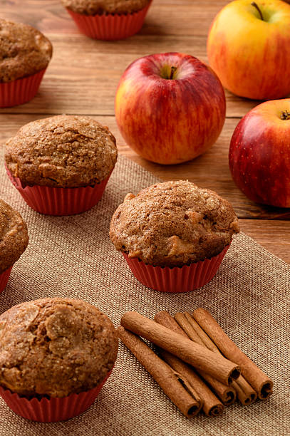 istock Sweet muffins with apples and cinnamon. 622312128