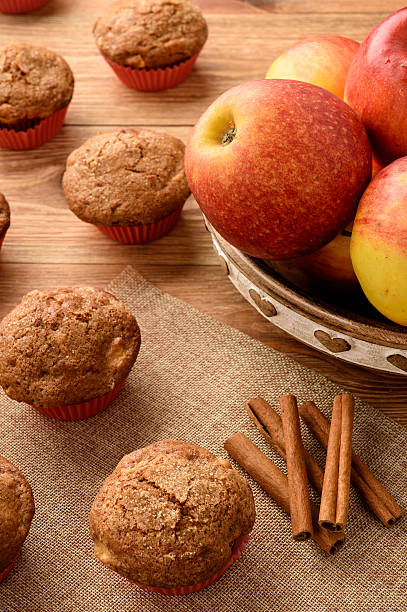 istock Sweet muffins with apples and cinnamon. 622312262