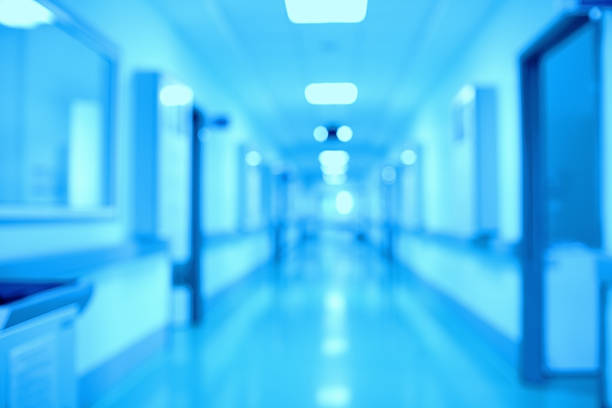 istock Perspective in modern scientific research laboratory corridor 622314210