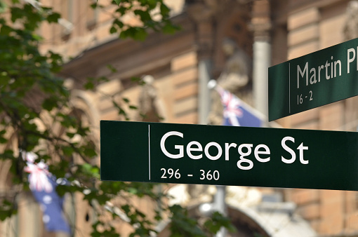 Street sign of George Street in Sydney New South Wales, Australia