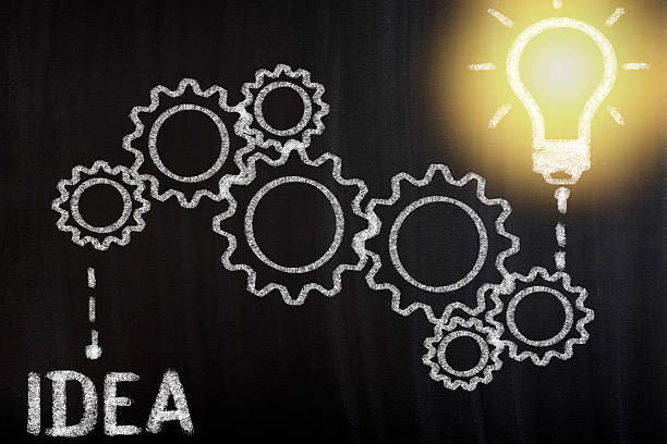istock Concept with abstract gear wheels and light bulb 622315720