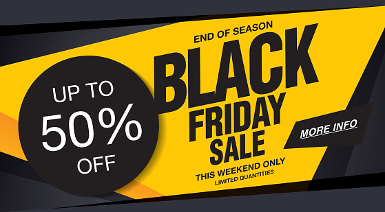 Black friday sale banner template design. Vector illustration