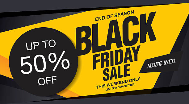 Sale poster of black friday Black friday sale banner template design. Vector illustration black friday sale banner stock illustrations