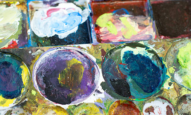 istock Painter's palette filled with many colors. Following completion 622317336