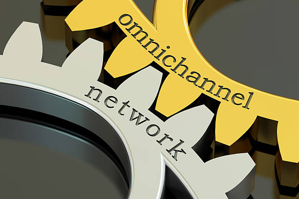 istock omnichannel network concept on the gearwheels, 3D rendering 622317440
