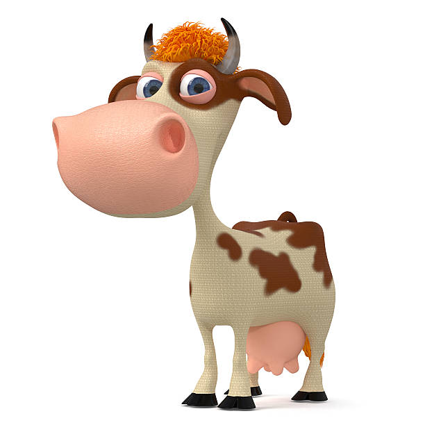 istock 3d illustration a cow with horns 622323534