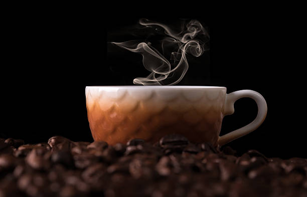 istock Hot coffee in cup and coffee beans 622323608