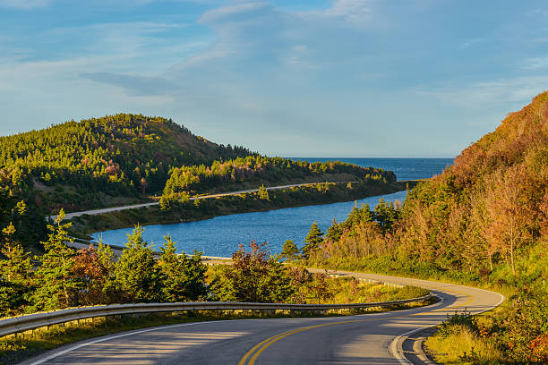 cabot trail highway - nova scotia stock-fotos und bilder