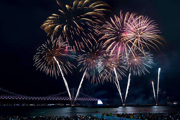 istock Busan South Korea, International Fireworks competition event, night 622324532