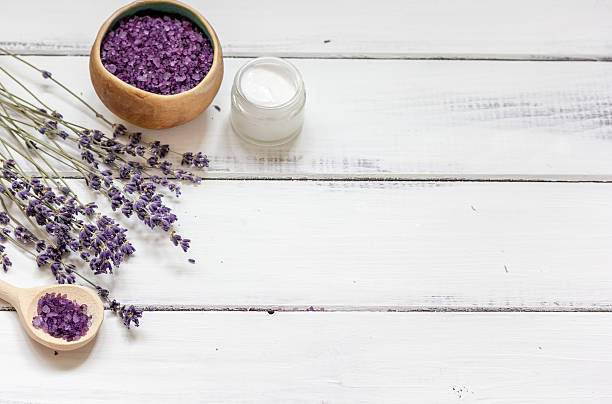 istock natural creams with lavender flowers on wooden table 622324712