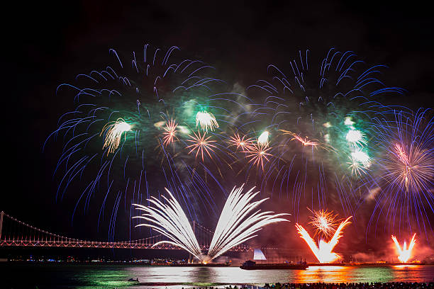 istock Busan South Korea, International Fireworks competition event, night 622324968