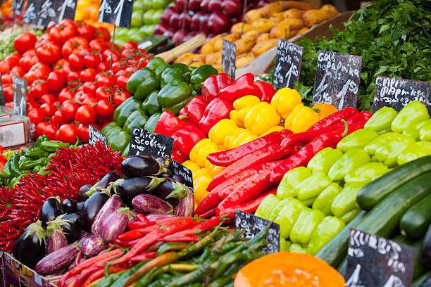 istock Market stall with fresh vegetables in Austria 622418334