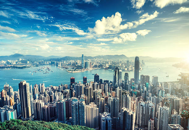 istock Hong Kong skyline at sunrise 622418414