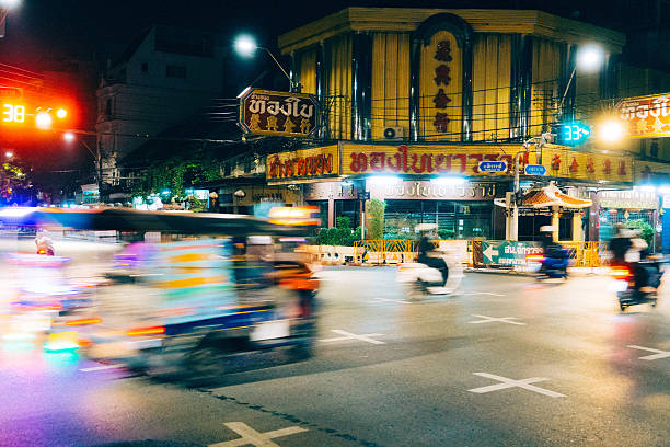 istock Traffic in motion in Bangkok at night 622419124