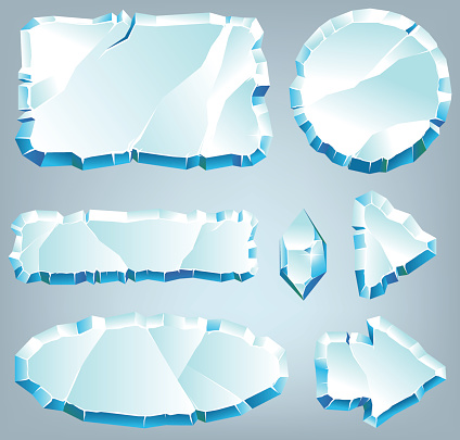 Vector ice design elements for game and web