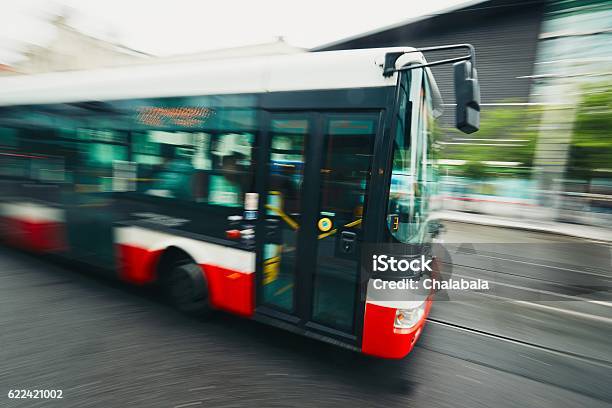 Public Transportation Stock Photo - Download Image Now - Bus, Prague, Public Transportation